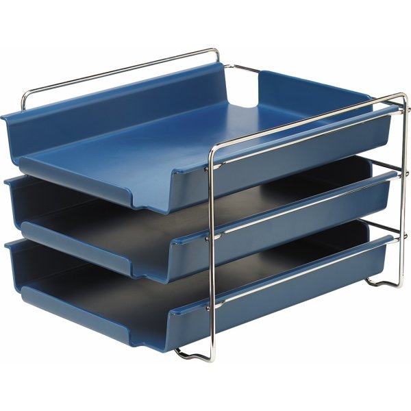Bantex Vision brevkorgsstativ, 3 brevkorgar, krom