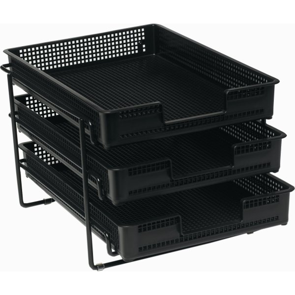 Office brevkorgsset med 3 brevkorgar, svart