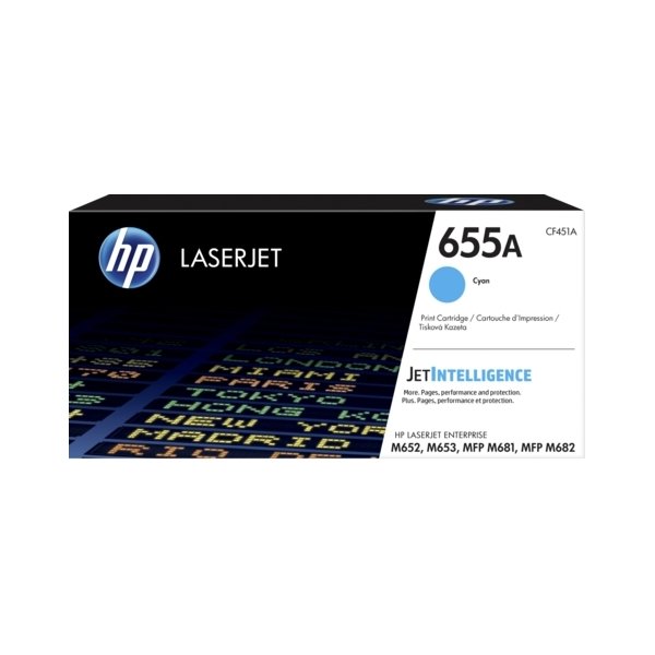 HP 655A/CF451A Lasertoner, blå, 10 500 s