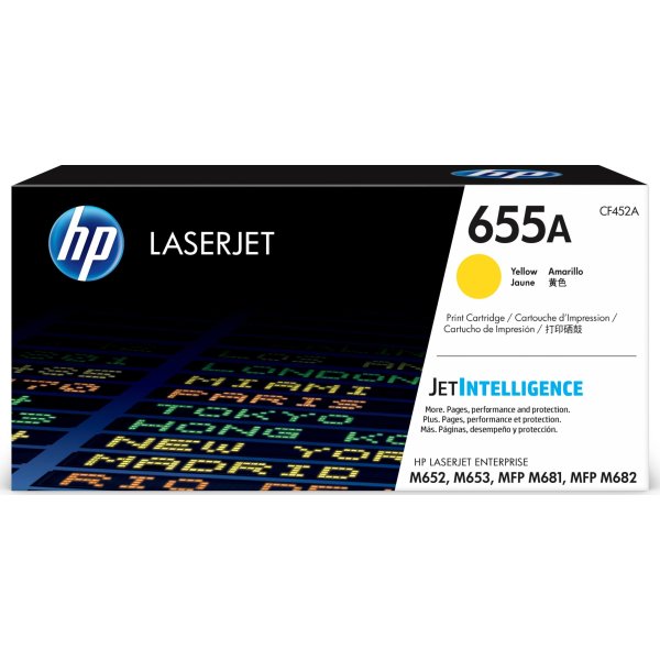 HP 655A/CF452A Lasertoner, gul, 10 500 s