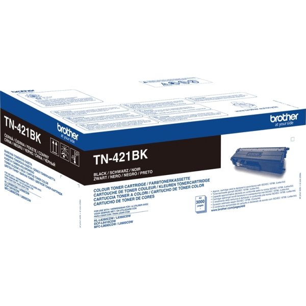 Lasertoner Brother TN-421BK Svart 3000 sidor