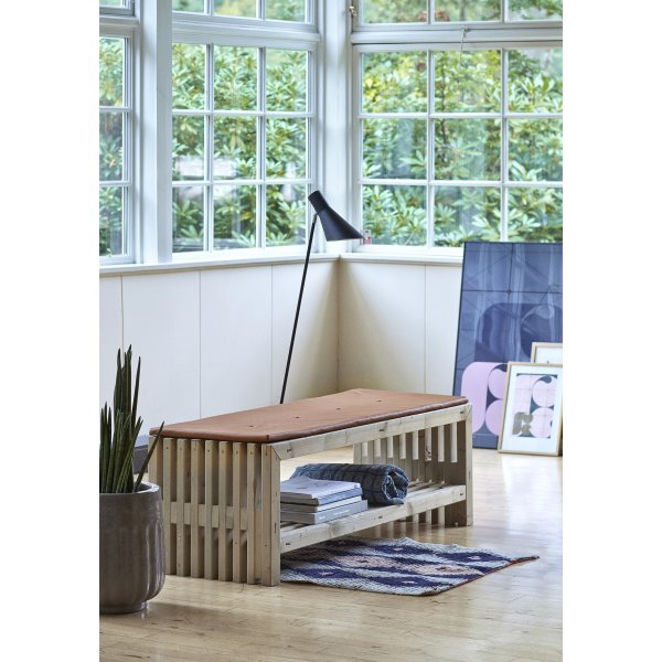 Trallbänk med hylla Plus Drivved L138 cm