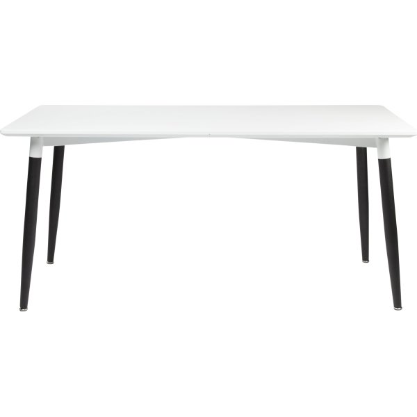 Room mødebord 180x80 cm, Hvidt m/ sort metal stel