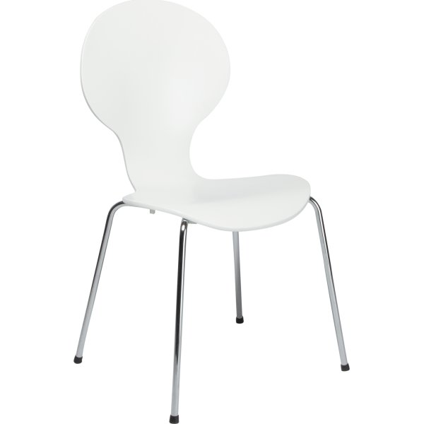 Comfort matsalsstol vit med kromat underrede