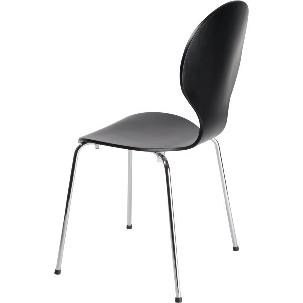 Comfort matsalsstol svart med kromat underrede