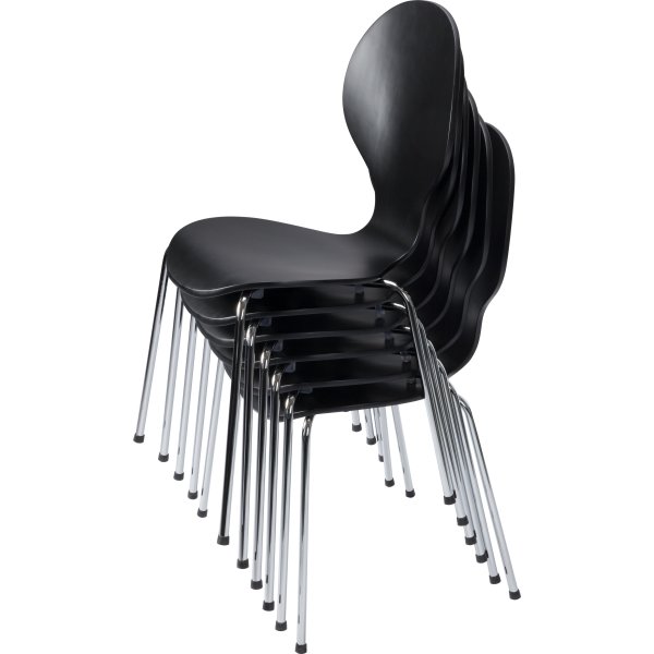Comfort matsalsstol svart med kromat underrede