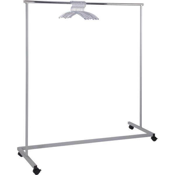 Rack 1 garderobestativ t/ 50 bøjler, sølvfarvet
