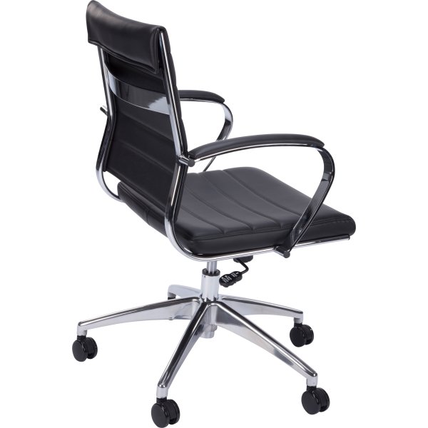 Rico konferensstol i svart PU med kromstativ