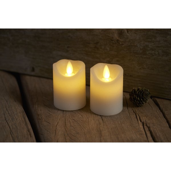 Sara LED vaxljus H6,5 cm vitt 2 st