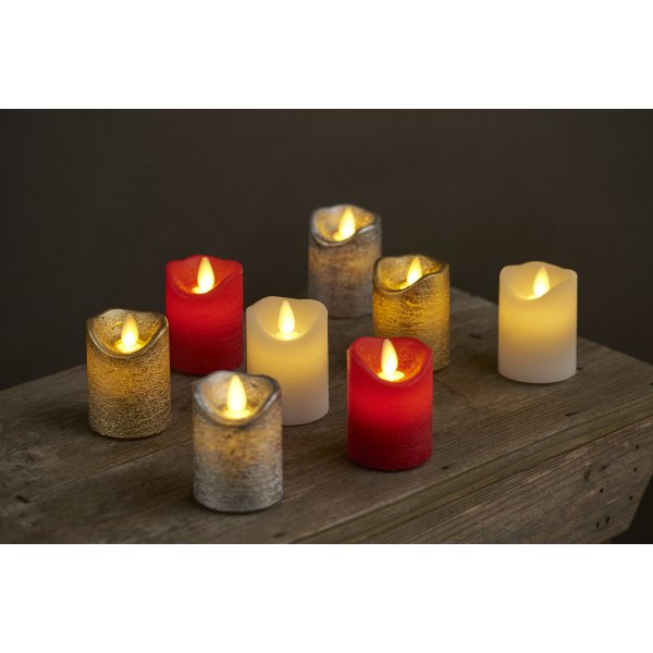 Sara LED vaxljus H6,5 cm vitt 2 st