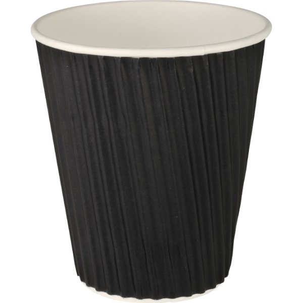 Kaffebæger 36 cl, pap med PE belægning, sort