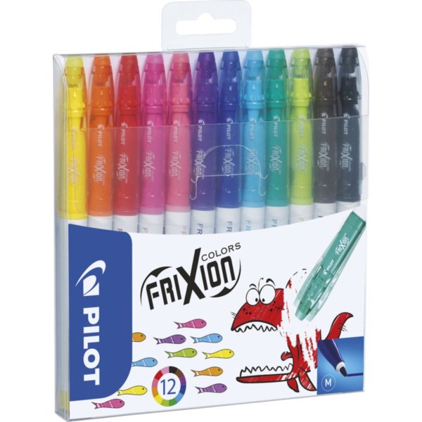Pilot FriXion Colours Fiberpennor | M | 12 färger