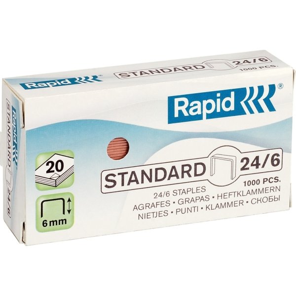 Häftklammer Rapid Standard 24/6 Koppar 1000 st