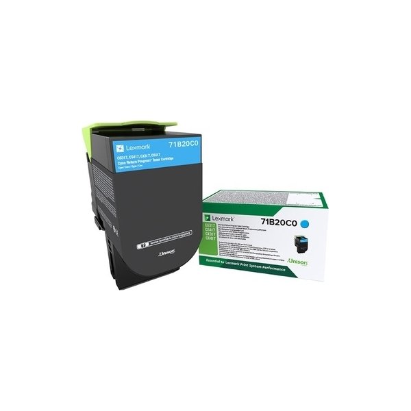 Tonerkassett Lexmark 71B20C0 Cyan 2300 sidor