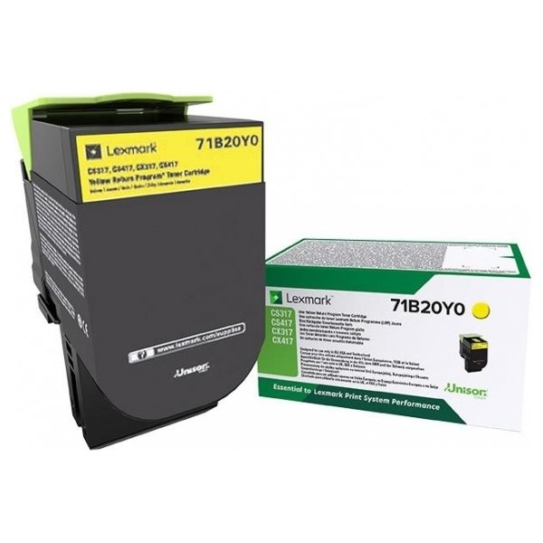 Tonerkassett Lexmark 71B20Y0 Gul 2300 sidor