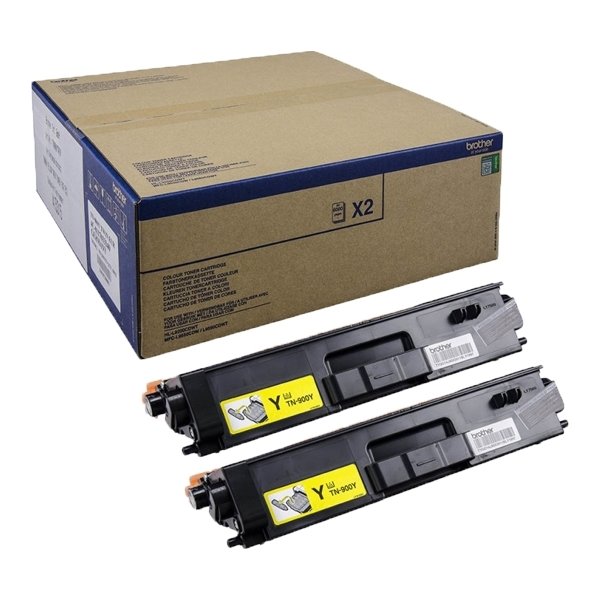 Lasertoner Brother TN900Y Gul 6000 sidor 2-pack