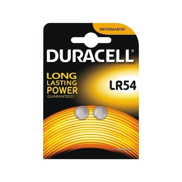 Duracell LR54 knapcelle batterier, 2 stk.