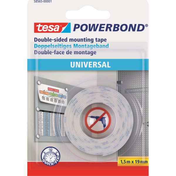 Tesa Powerbond Universal monteringstejp, 1,5 m