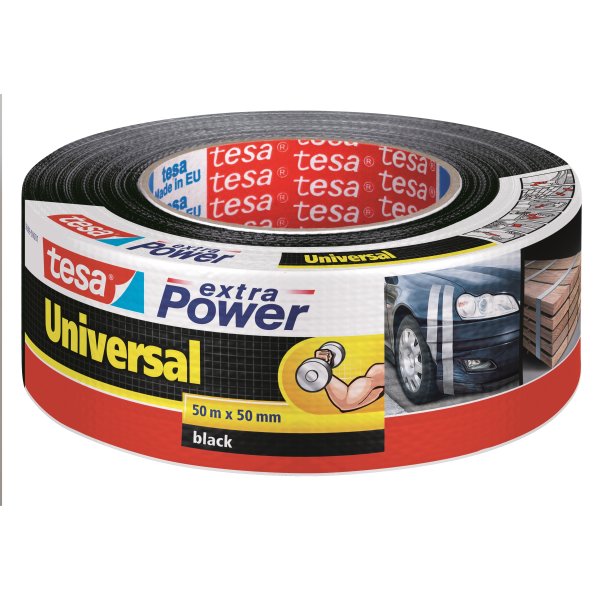 Tesa Extra Power Vävtejp, 50 mm, svart