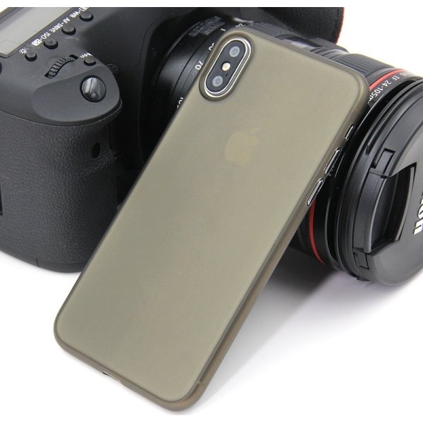 Twincase skal till iPhone X, transparent svart