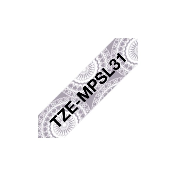 Brother TZe-MPSL31 etikettape, 12 mm, svart på spe