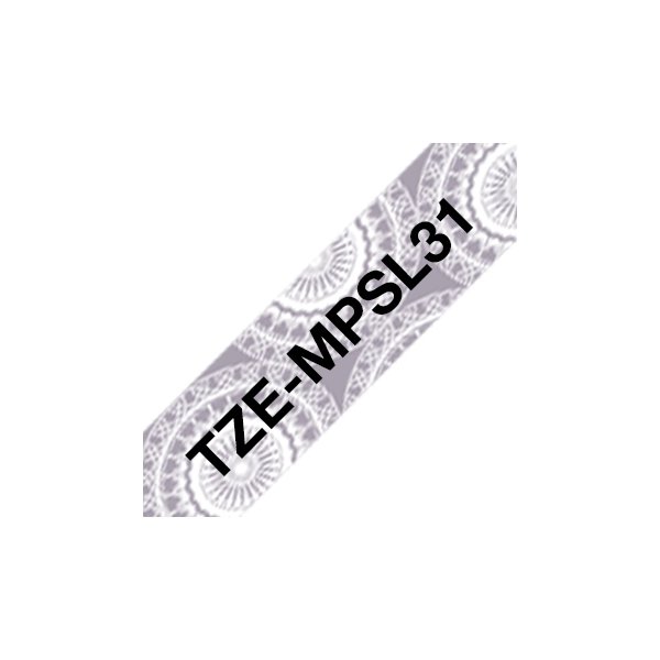 Brother TZe-MPSL31 labeltape, 12mm sort på blonde
