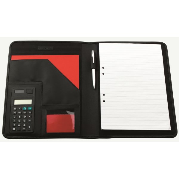 Pierre dokumentmappe m/lommeregner, nylon, sort