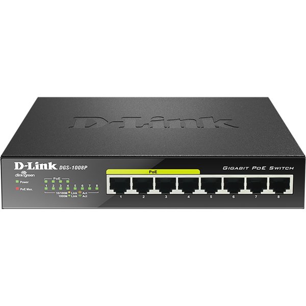 D-Link DGS-1008P Switch, 8-Ports