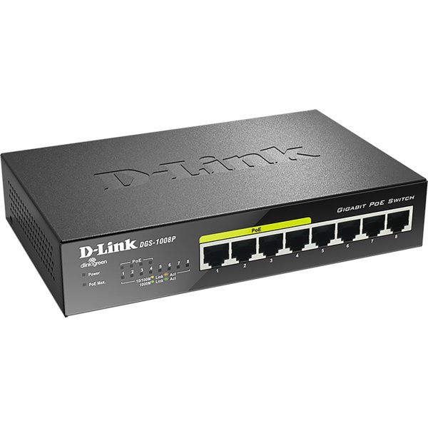 D-Link DGS-1008P Switch, 8-Ports