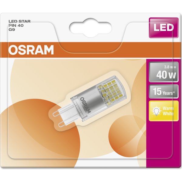 Osram LED Speciallampa G9, 3,8 W = 40 W