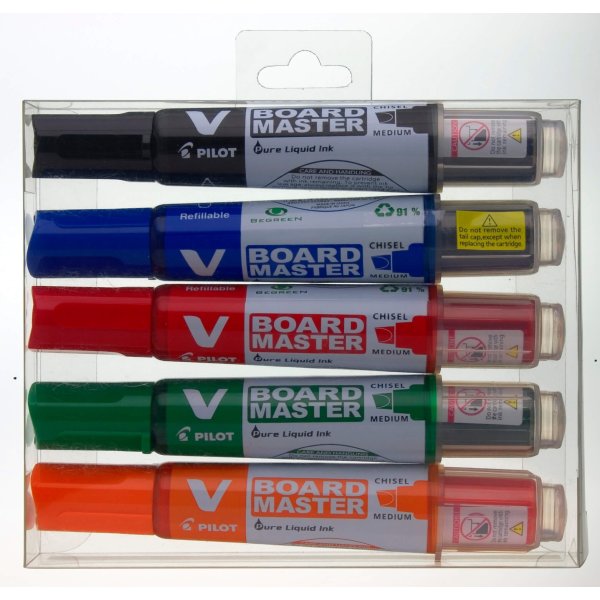 Pilot BeGreen whiteboardmarkersæt, 5stk, ass 5,2mm