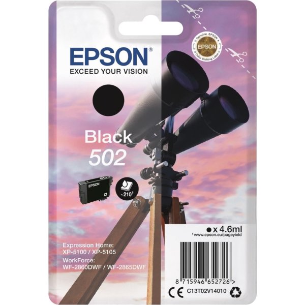 Epson T502 bläckpatron svart, 4,6 ml