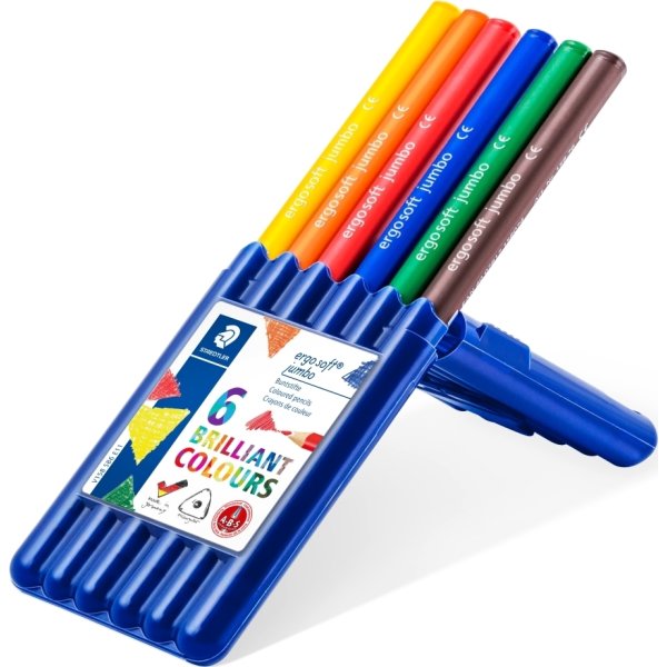 Staedtler Ergosoft Jumbo 158 Farveblyanter, 6 stk.