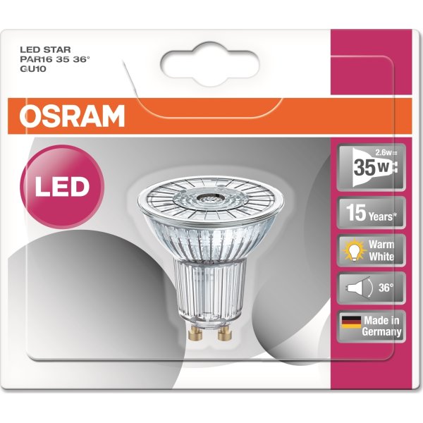 Osram LED-spotlight GU10, 2,6 W = 35 W