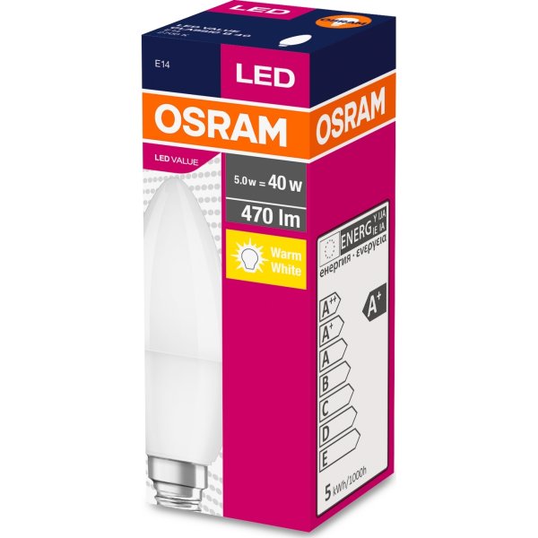 Osram Value LED Kronljus E14, 6 W = 40 W