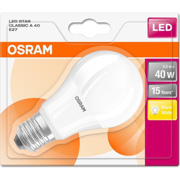 Osram LED Standardpære E27, 5W=40W