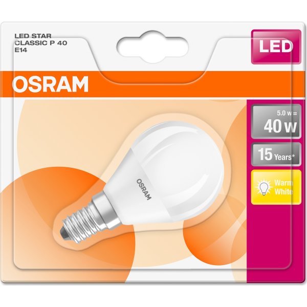 Osram LED Kronljus E14, 6 W = 40 W
