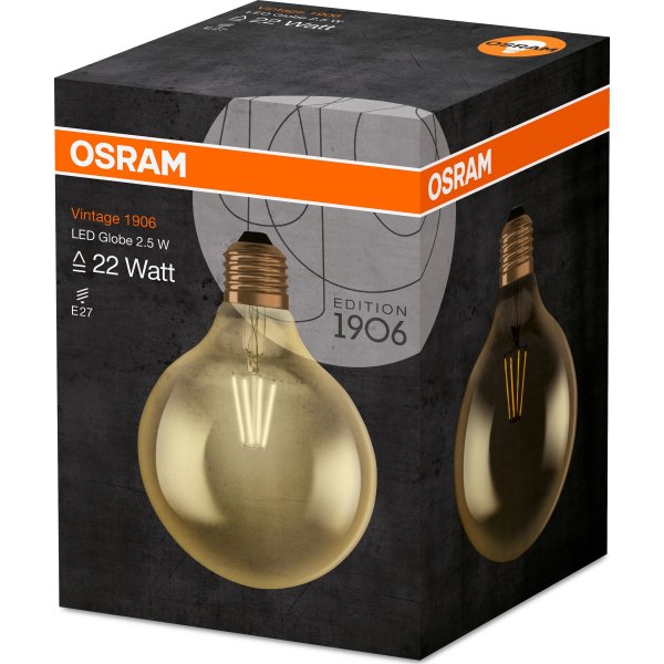 Osram Vintage 1906 LED Globepære E27, 2,8W=21W/824