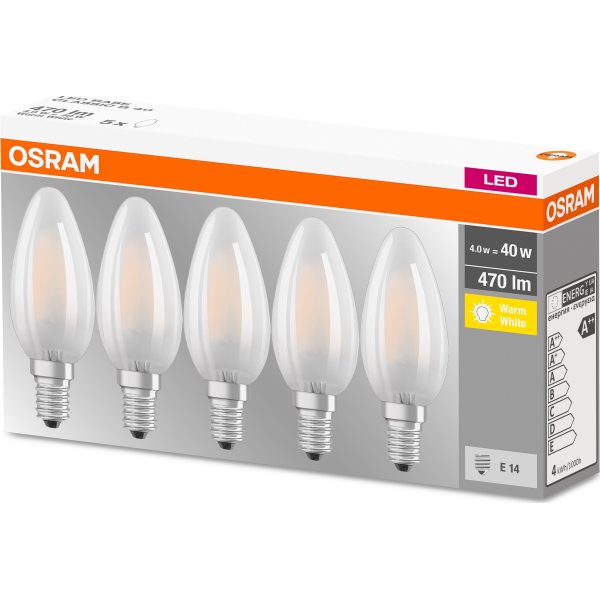 Osram Retro LED Kertepære mat E14, 4W=40W 5-pak