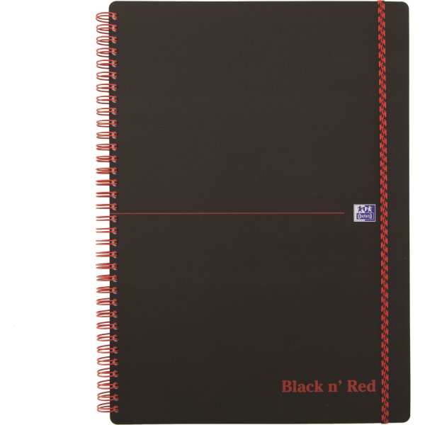 Oxford Black N' Red Anteckningsbok A4, linjerat