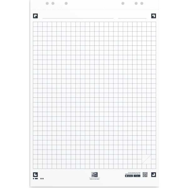 Oxford Smart Chart Blädderblock 650x980 mm, rutat