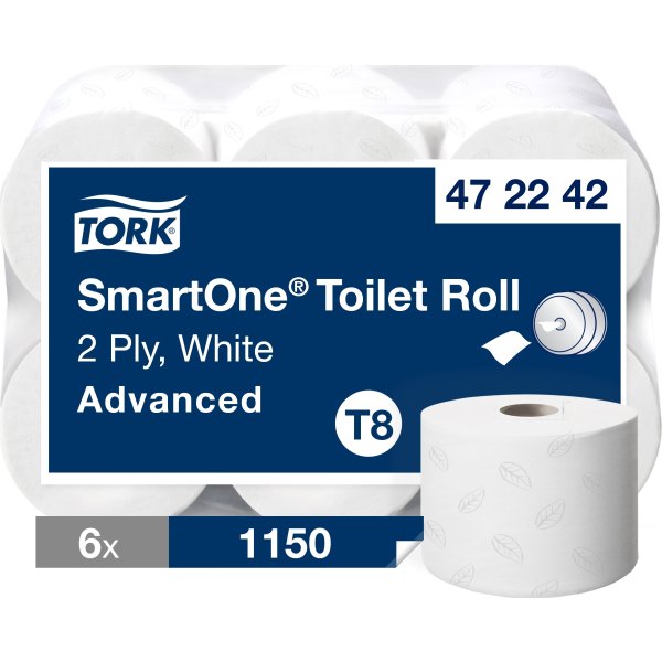 Tork T8 SmartOne Advanced toiletpapir, 2-lags
