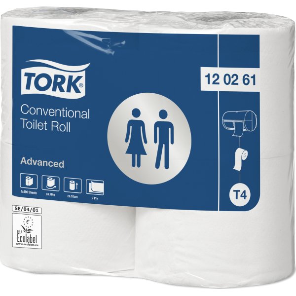 Tork T4 Advanced toiletpapir, 2-lags, 24 ruller