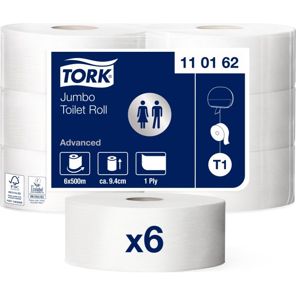 Tork T1 Advanced Jumbo toiletpapir, 1-lags