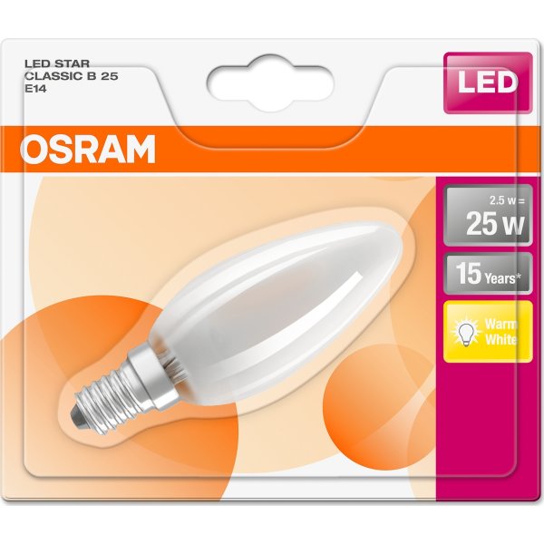 Osram Retro LED Kertepære mat E14, 3W=25W