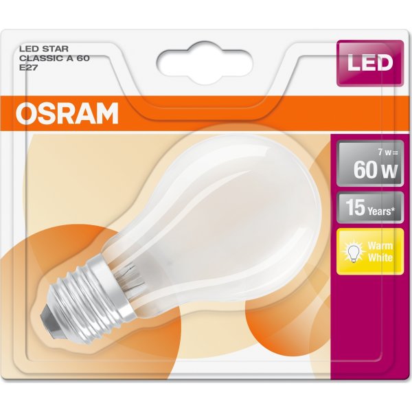 Osram Retro LED-standardlampa, matt, E27, 8 W = 60