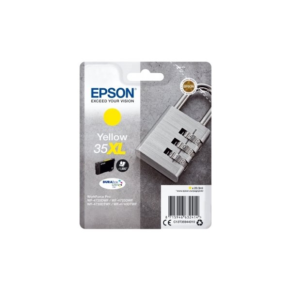 Epson T3594 XL blækpatron, gul, m/alarm, 1900s