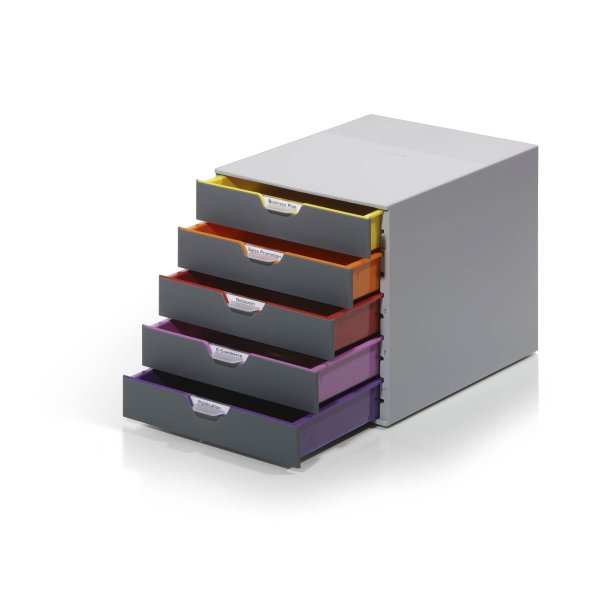 Durable Varicolor skuffekabinet, 5 skuffer