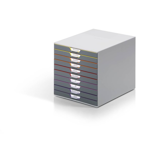 Durable Varicolor skuffekabinet, 10 skuffer