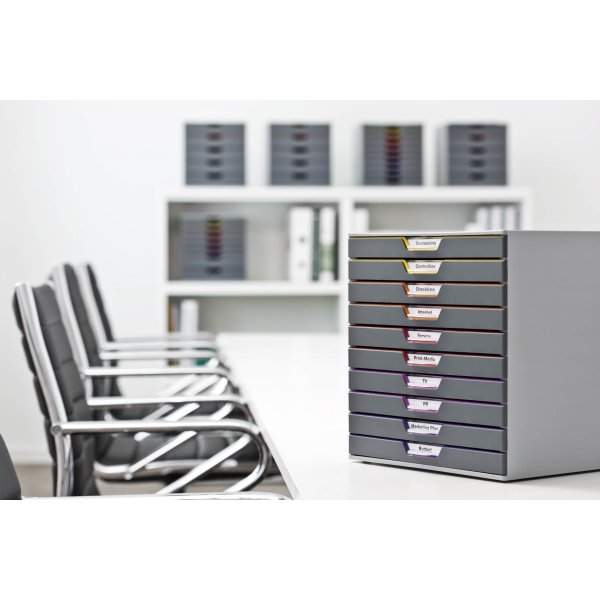 Durable Varicolor skuffekabinet, 10 skuffer